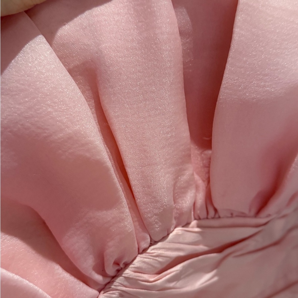 Aje Strapless Pink Ruffled Ruched Mini Dress - Picture 3 of 11